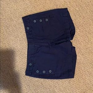 Navy sailor shorts with buttons